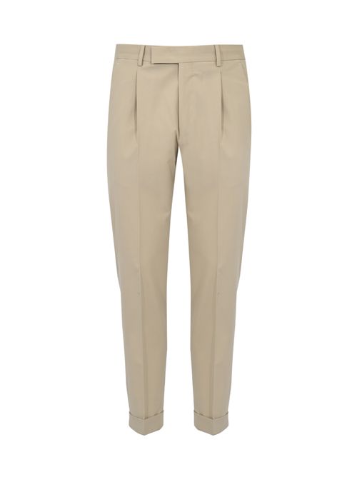 Pantalone in misto lana con pinces Beige Freddo